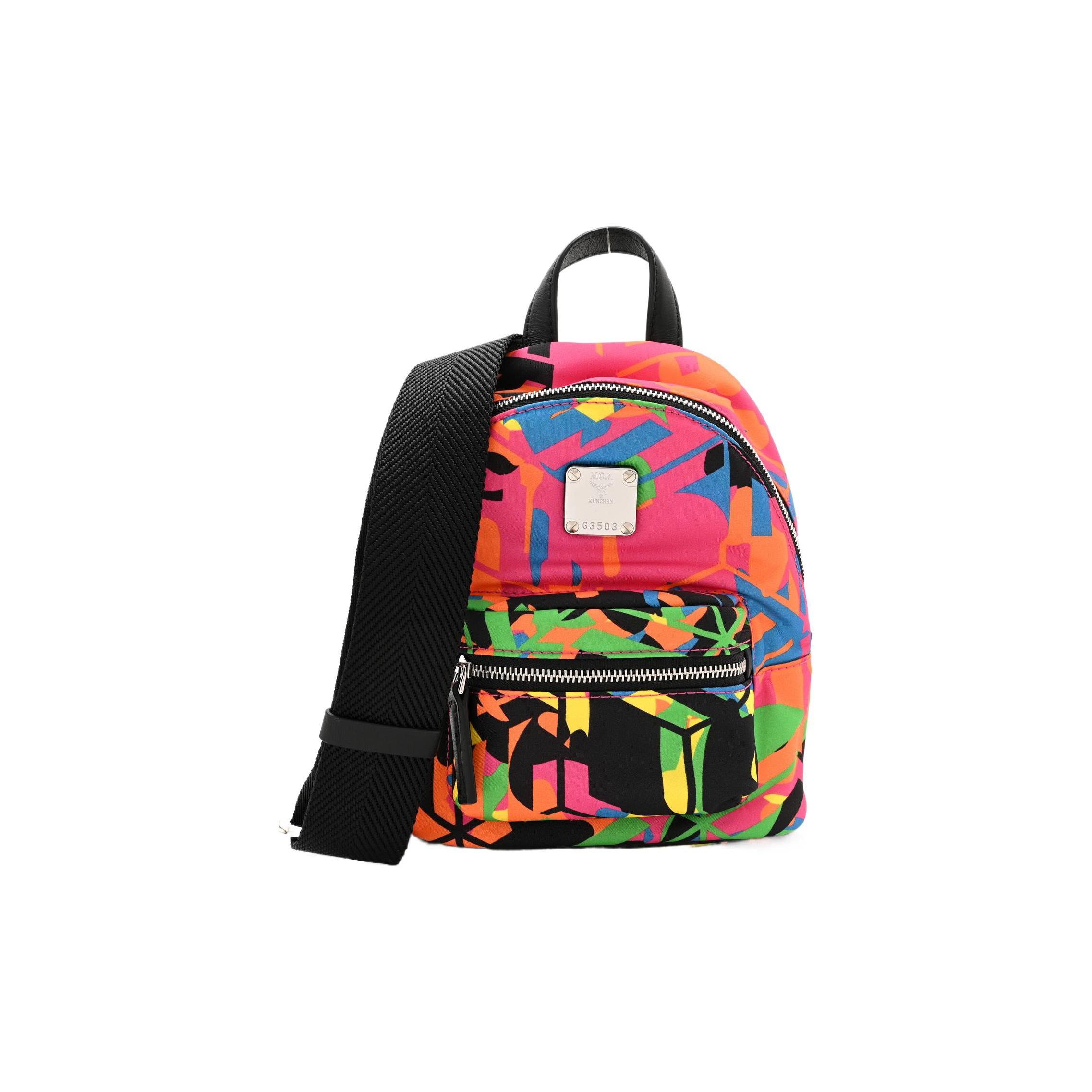 

New MCM Stark Visetos Fabric One Shoulder Handbag, Crossbody Bag Mini Women s Multicolor MMRCAVE02MT001 16.0*8.4*19.6CM