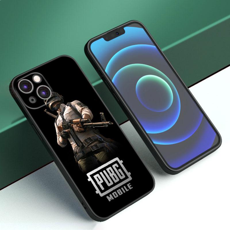 Hot Pubg Game Husa pentru telefon pentru Apple iPhone 12 13 Mini 11 14 15 Pro Max 7 8 Plus X XR XS SE 2020 2022 Husa din silicon neagra