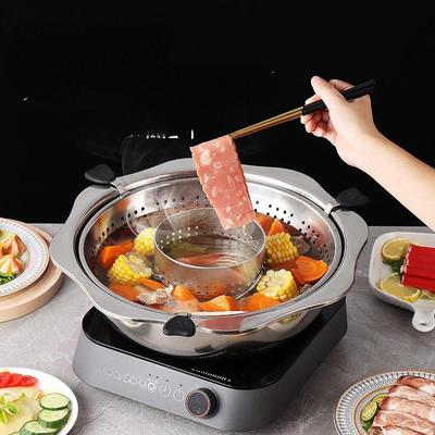 Çin Tencere Kaldırma Chafing Dish Havzası Pişirme Seti Paslanmaz Çelik Çorba Döndürme Sıcak Tencere