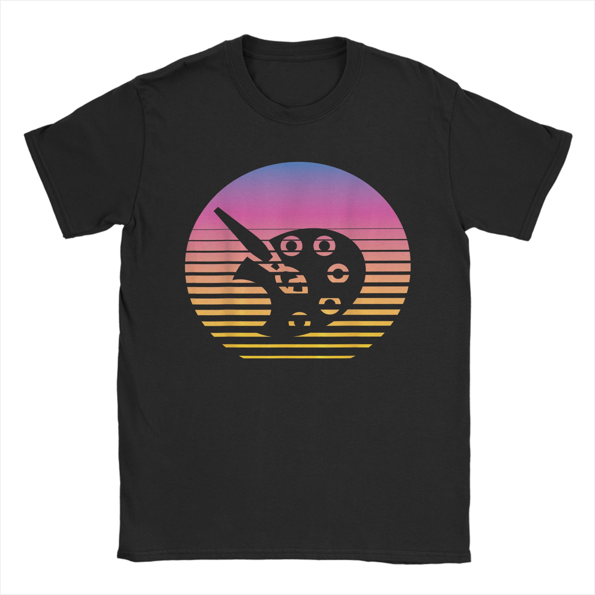 

Vintage Retro Paint Palette Shirt Artist Art T Shirt Men Cotton Novelty TShirt O Neck Tees Short Sleeve Clothing Printed S