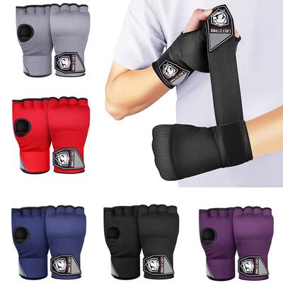 1 Pair Boxing Hand Wraps Inner Half Finger Gel Boxing Gloves With Long Wrist Strap for Unisex Karate Equipment Protective Gloves
