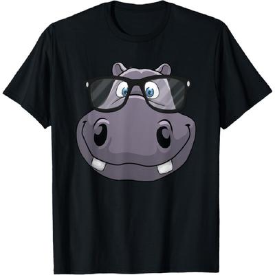 Cool Hippo For Men Women Toddler Reading Hippopotamus Zoo T-Shirt