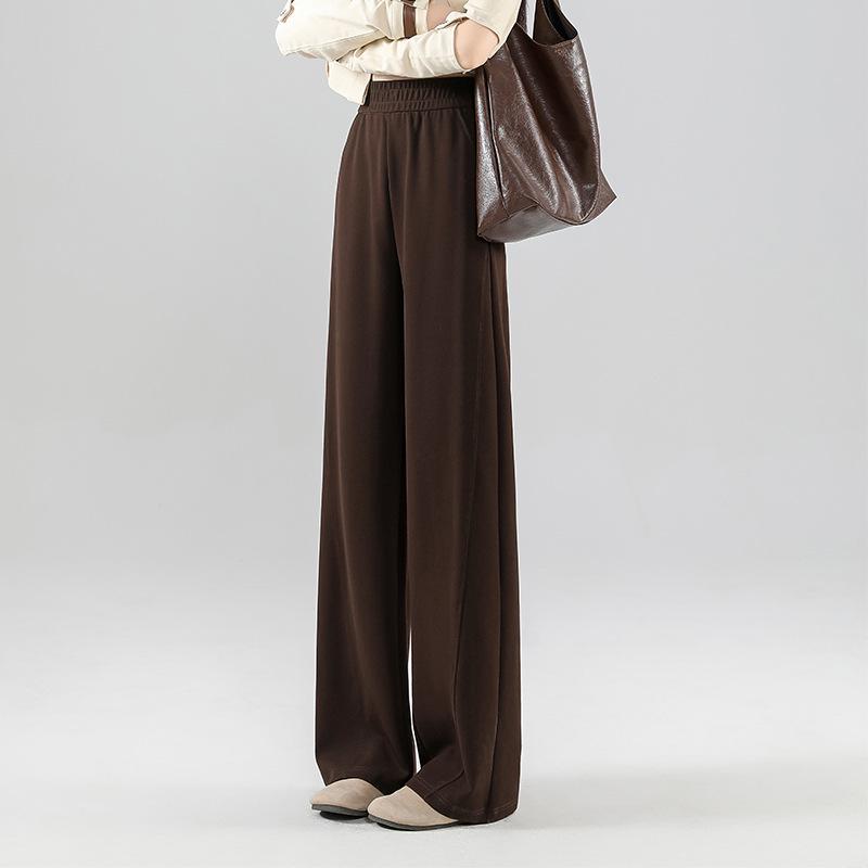 

Drapey Coffee Narrow-Waist Wide-Leg Banana Pants: Versatile, Comfortable, Slimming Women’s Casual Pants for Spring and Autumn S 80-95 jin