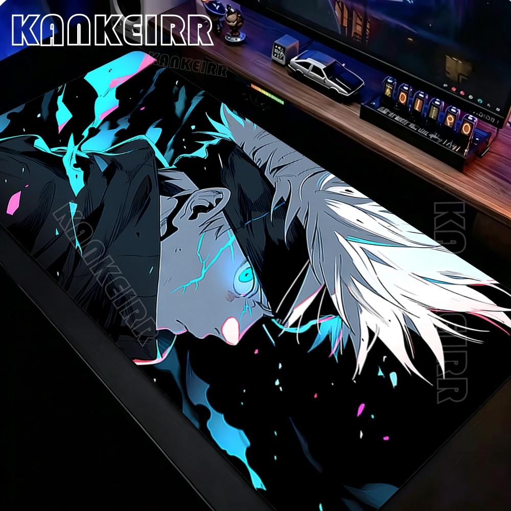 Xxl Ryomen Sukuna Black Mousepad Anime Jujutsu Kaisen Mouse Pad Gojo Satoru Mousepad Computer Gaming Pc Accessories Desk Mat