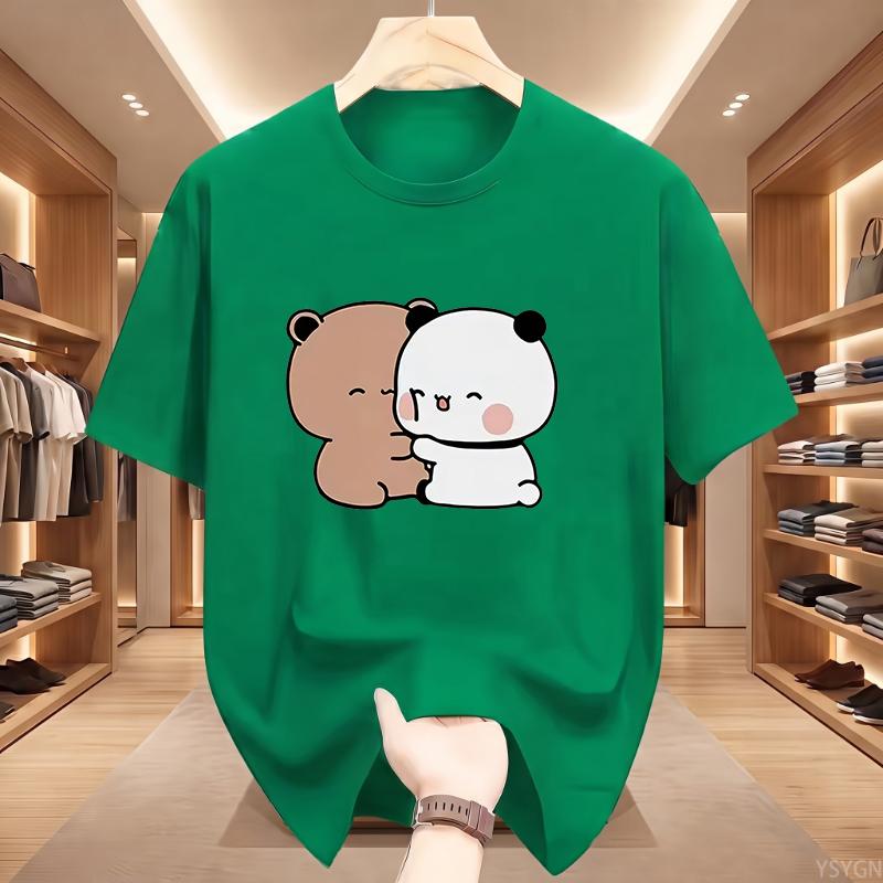 Panda Bear Bubu Dudu Love Hug Graphic T Shirts Harajuku Cartoon Short Sleeve Tshirt Kawaii Fashion Oversized Tshirts Unisex