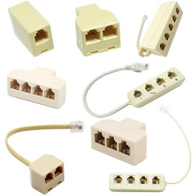 Three-Way RJ11 Telephone Splitter Adapter
