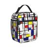 Piet Mondrian De Stijl Insulated Lunch Bag for Men Women  Food Bag Portable Cooler Thermal Bento Box For Picnic