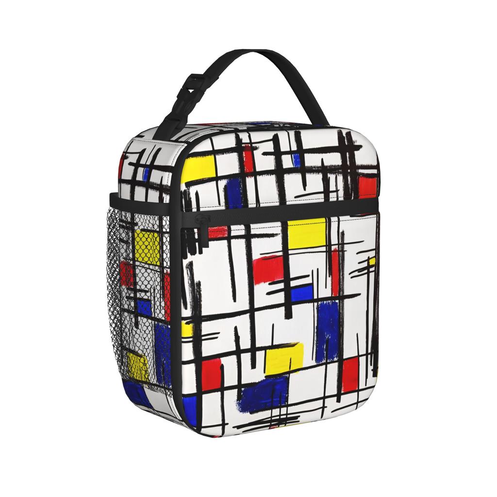Piet Mondrian De Stijl Insulated Lunch Bag for Men Women Food Bag Portable Cooler Thermal Bento Box For Picnic