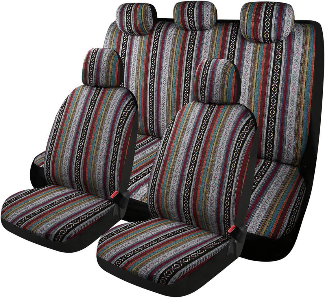 

Чехол на сиденье автомобиля из этнической ткани — универсальный, подходит для пятиместных моделей