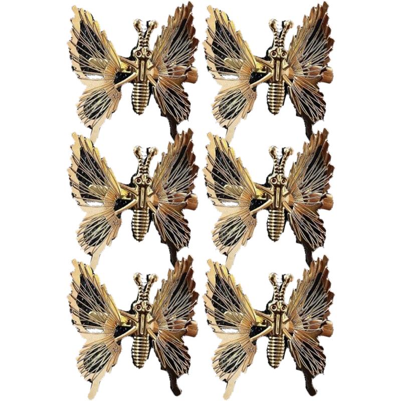 Metal Moving Butterfly Hair Clip Women Colored Rhinestones Duckbill Clip Sweet Hair Accessories