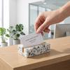 Marble Texture Desktop Business Card Holder Display Clip Table Name Tag Clip  Calendar Base