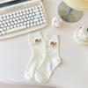 Cartoon Socks Women'S Mid-Tube Socks Trendy Spring And Autumn Cute Preppy Style Bow Polka Dot Puppy Striped Socks