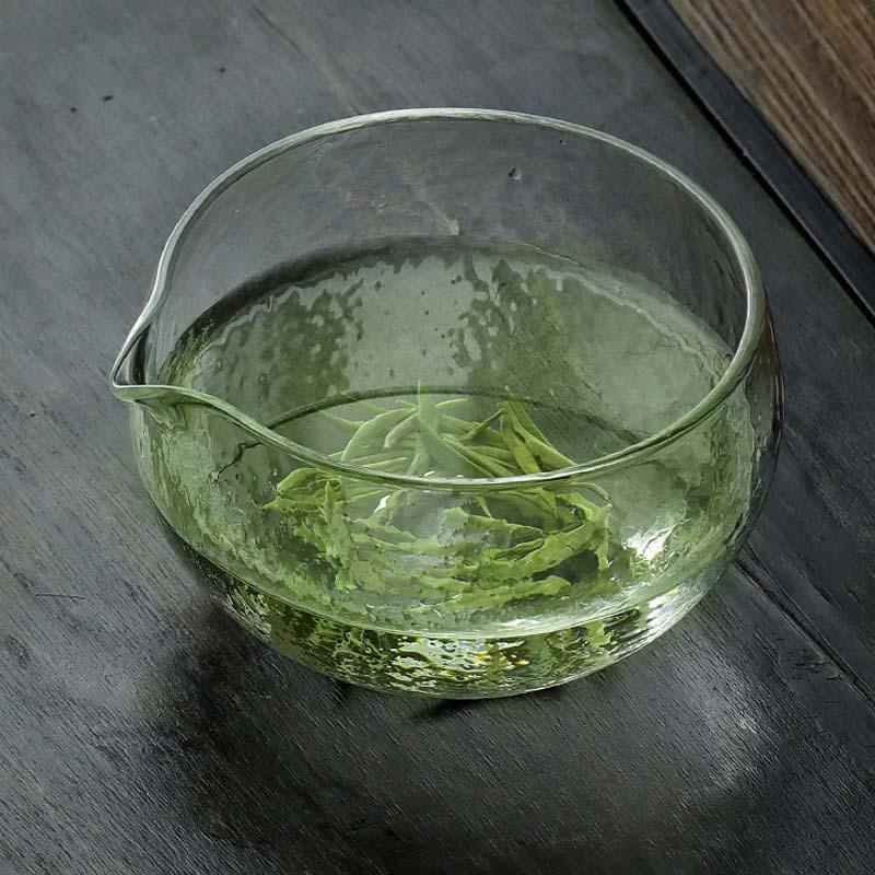 450ml Japanese Style Matcha Hammered Glass Tea Bowl Spoon Dry Brewing Method Green Tea Tea Maker Kung Fu Tea Set