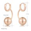 Kinel Ball Shape Dangle Earrings For Women Rose Gold Color Fine Jewelry Gift