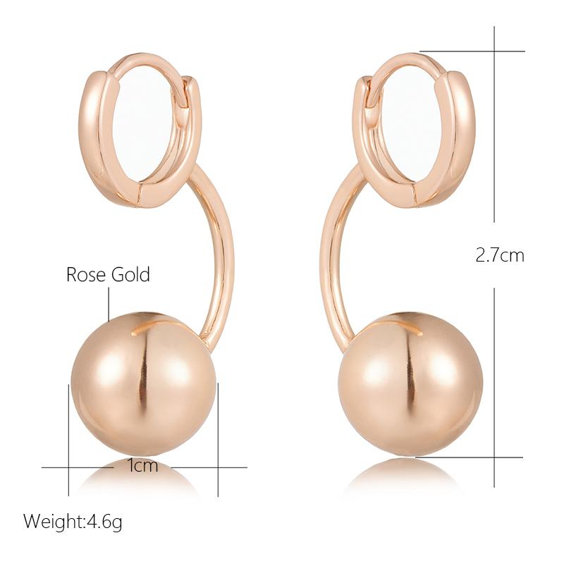 Visací náušnice ve tvaru Kinel Ball pro ženy Jemné šperky v barvě růžového zlata