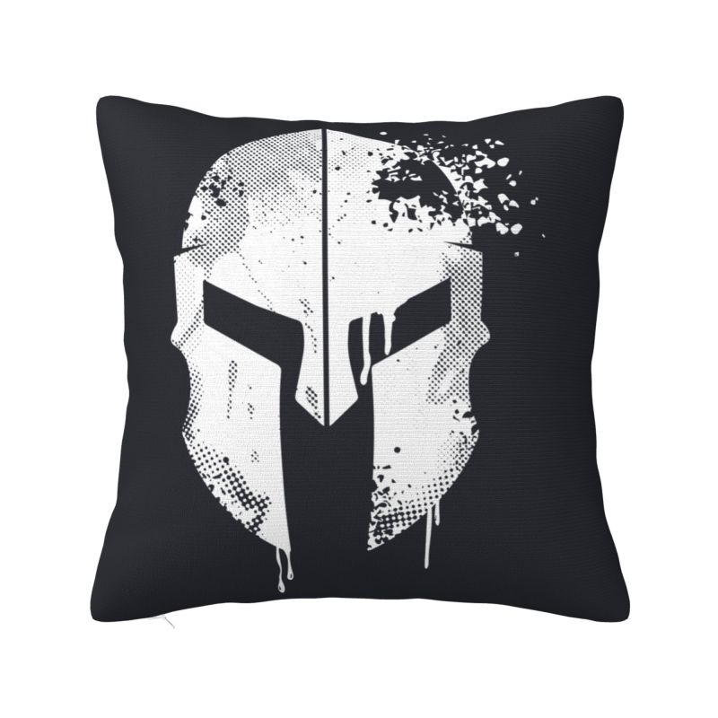 Luxury Sparta Spirit Spartan Skull Sofa Cushion Cover Velvet Throw Pillow Case for Living Room