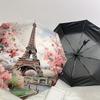 1PC Eiffel Tower, Cherry Blossoms Umbrella-8-Rib Reinforced, Automatic Open, Lightweight & Durable, Cute Fashion Accessory for Outdoor, Beach, or Casu