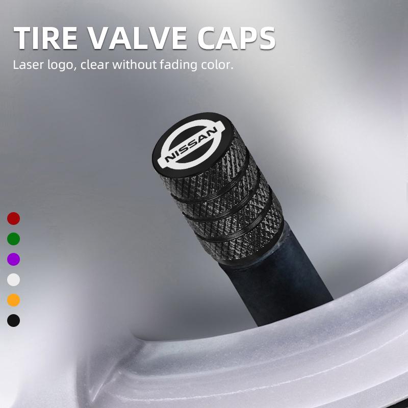 For Nissan MBQ1Car Wheel Tire Valve Caps Tyre Stem Covers Airdust Waterproof Accessories for Nissan X-trail Qashqai Note Juke Sentra Patrol