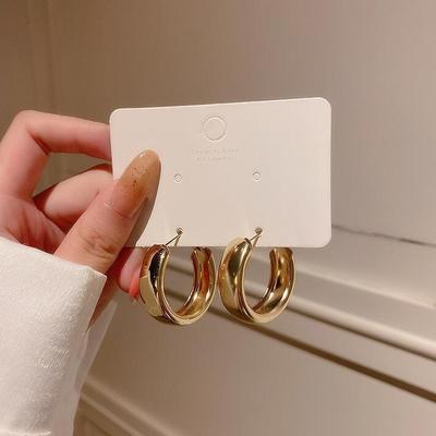 Geometric Circle Earrings Korean Niche Design Time Simple Earrings Same Type C Earrings Women