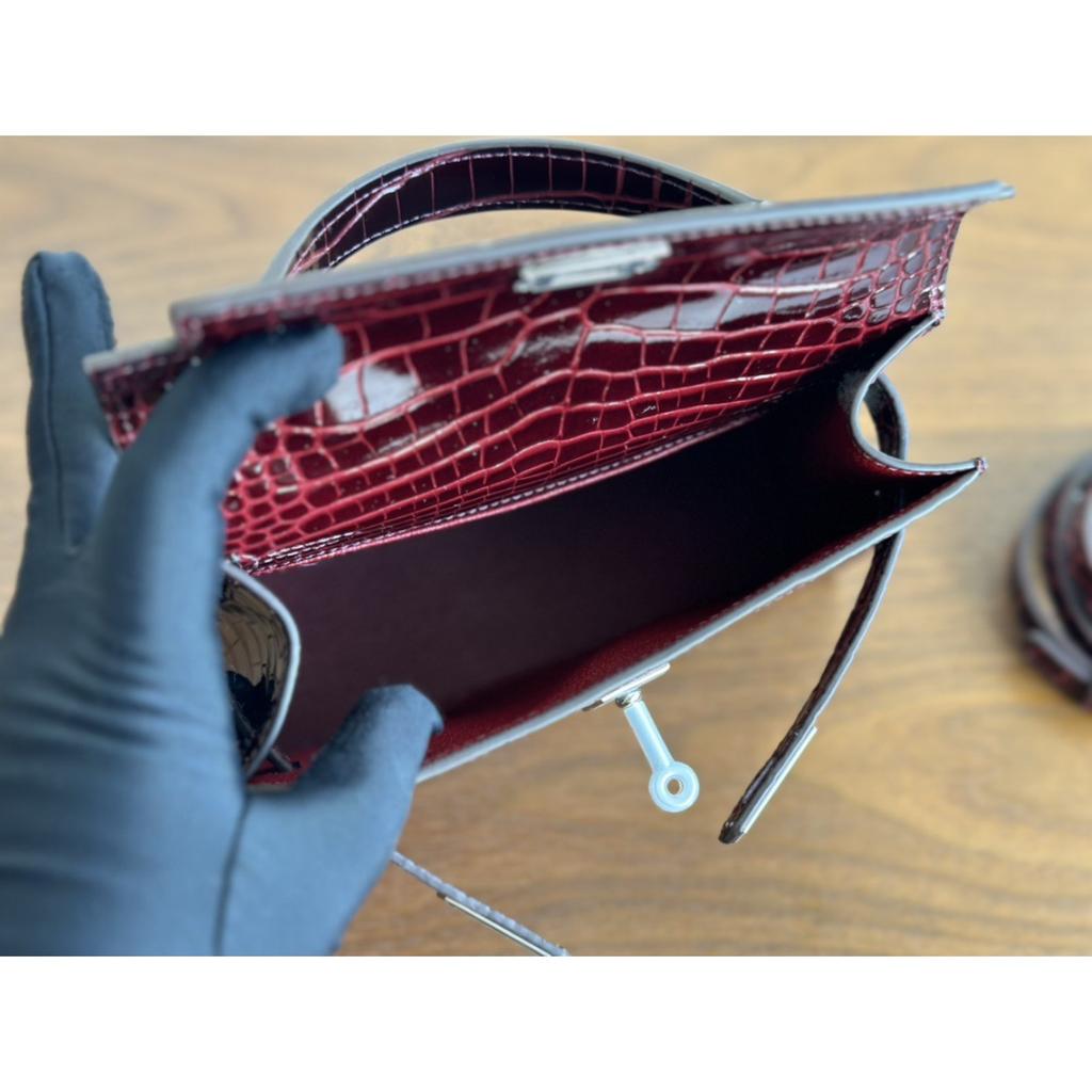 Kazilan 22cm Kelli generation crocodile pattern first layer cowhide handbag fashionable versatile single shoulder messenger women's bag