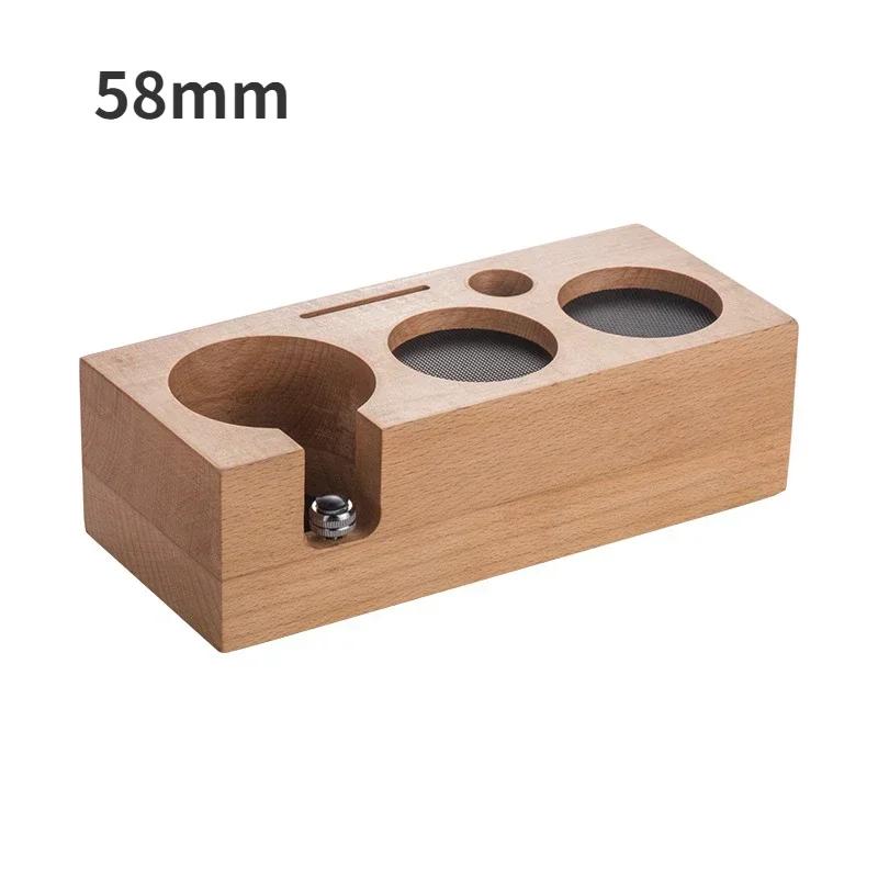 51/53/58mm Holz Kaffee-Tamper Station Halter Rutschfester Kaffee-Griffhalter Holzbasis Kaffee-Werkzeug Aufbewahrung Barista Zubehör