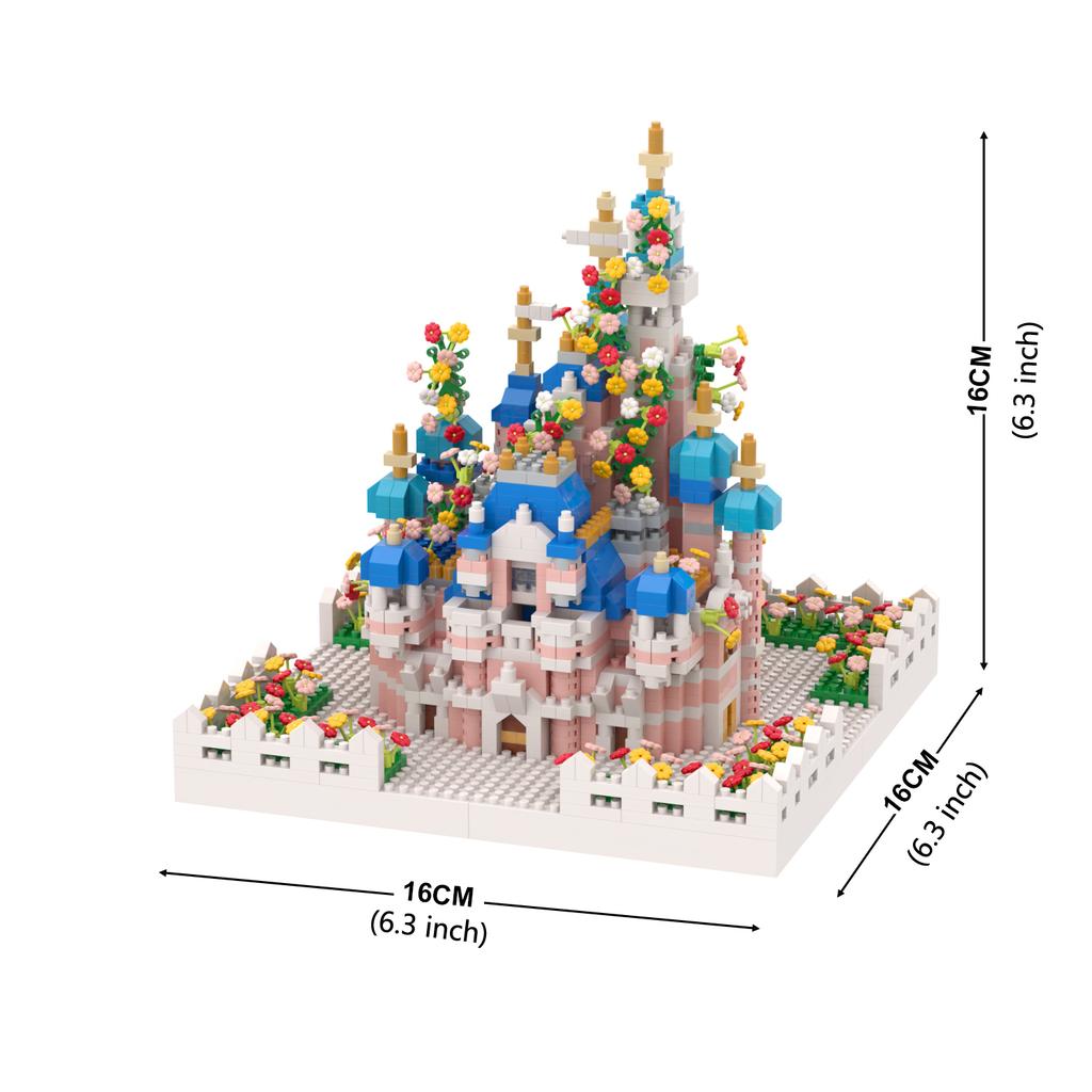 Honey Pink Castle Model Kits Micro Mini Building Blocks for Adults Princess Castles Gift Architecture Bricks Entertainment Toys