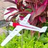 Airplane Weathervane Metal Aircraft Pinwheel Garden Decor Art Outdoor Flight Plane Art Decor for Yard Garden Outside Lawn Patio