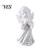 Fine Texture Gypsum Art Resin Cherubs Figurine, White Angel Statue, Garden Praying Cherub Sculpture, Shelf Decor Indoor Outdoor Home Decoration, Cute