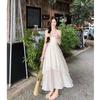 Holiday Wind Fringe Splicing Suspender Dress Women's Summer 2026 New Waist Irregular Gentle First Love Long Dress