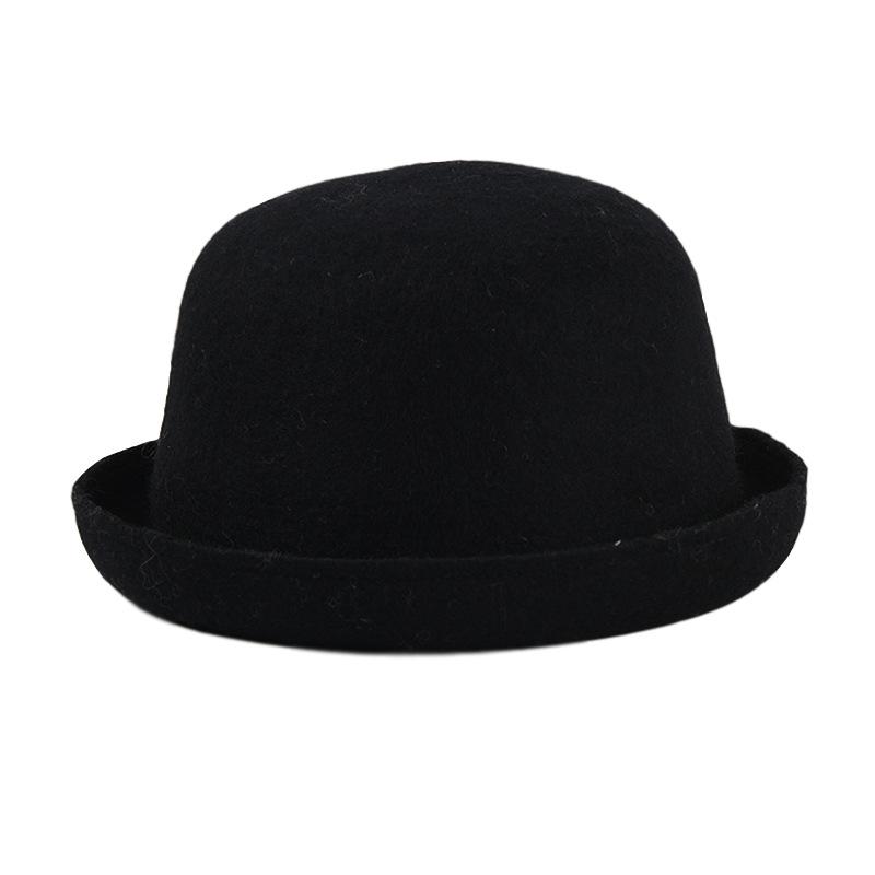 

Модные женские шерстяные шляпы Fedora с круглой короной для дам, зимняя уличная шляпа Trilbies, повседневная осенняя вечерние шляпа унисекс для девочек M 56-58cm
