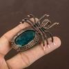 Blue Baltic Amber Handmade Copper Wire Wrap Spider Pendant 2.56" c3I82