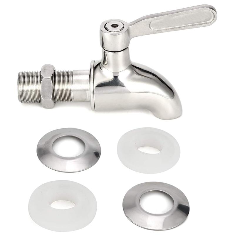 304 Stainless Steel Spigot Water Tap Faucet for Beer Juice Beverage Drink Wine Barrel Dispenser Tap 16mm 12mm