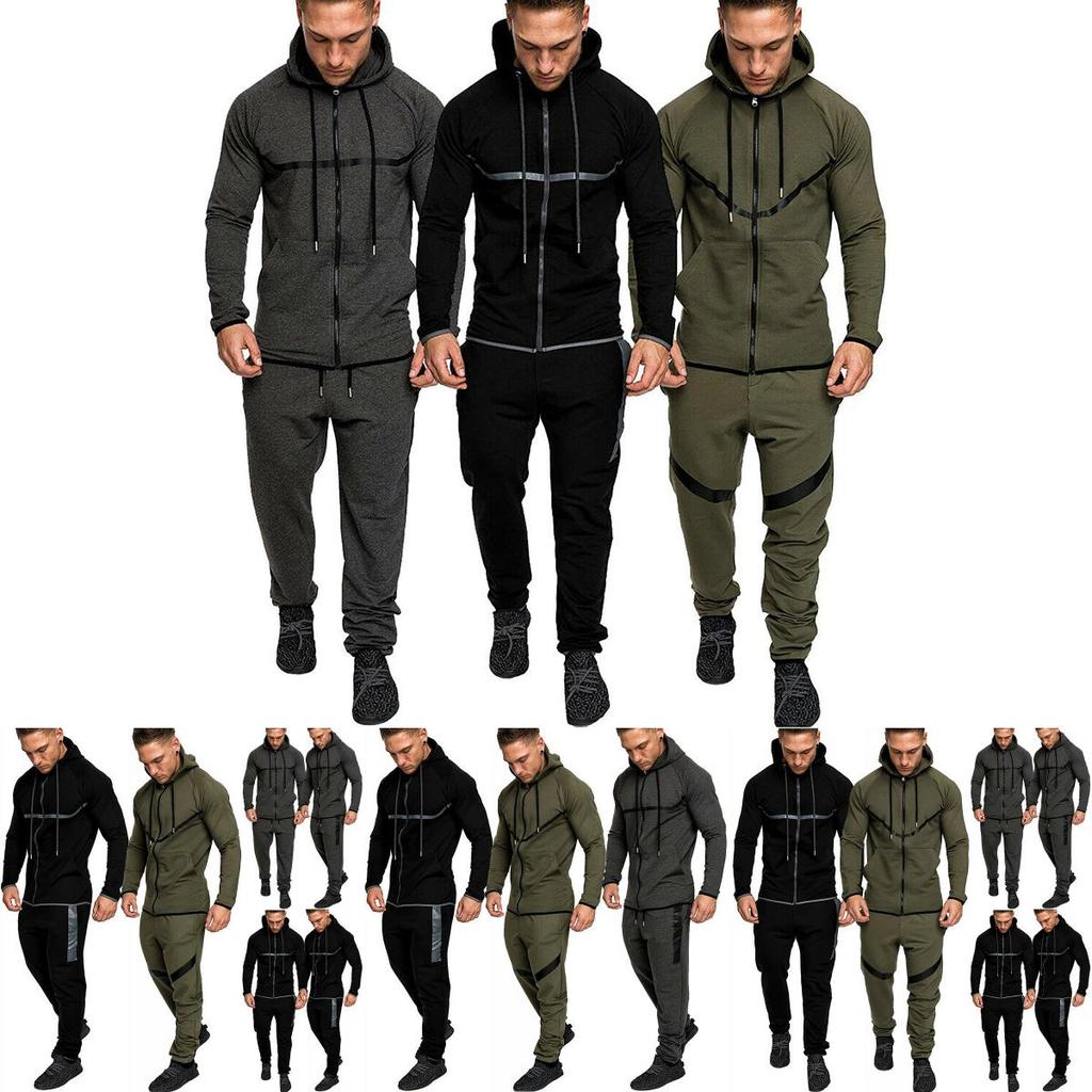 Stylish Men Tracksuit With Hooded Design And Adjustable Waistline For Comfort