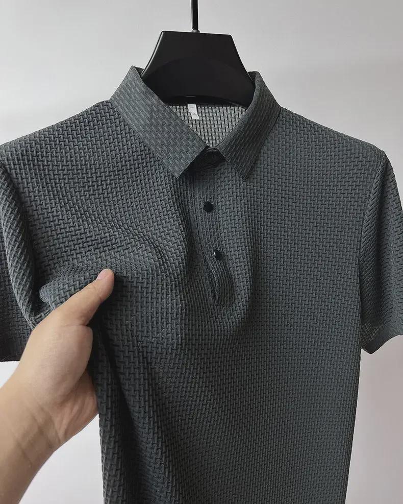 Men's Short-Sleeve Ice Silk Mesh Polo Shirt