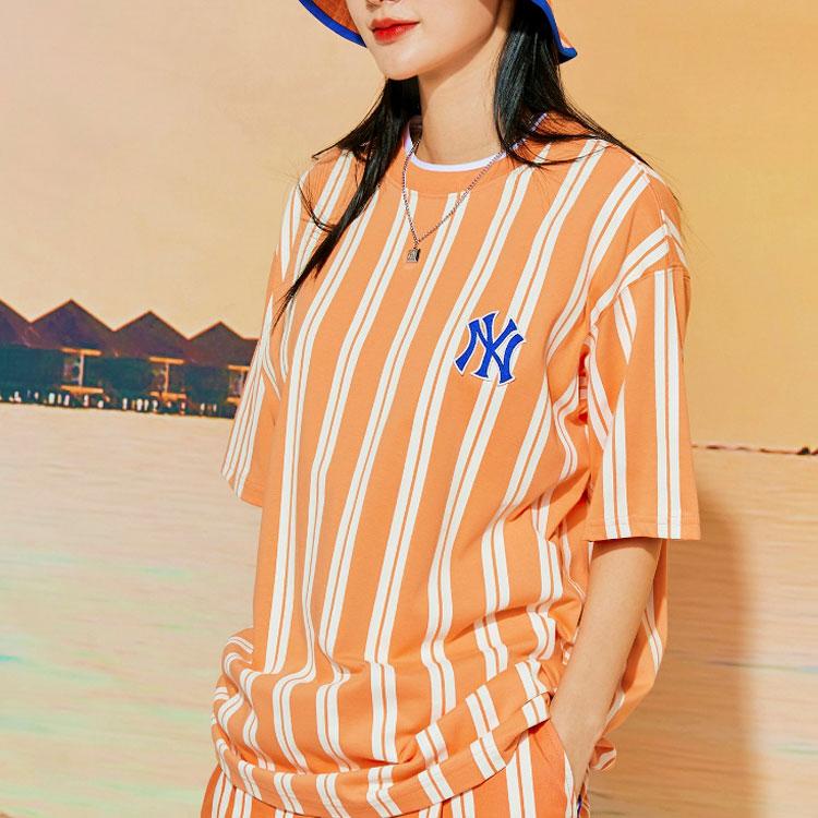 New MLB Drop Shoulder Sleeve T-Shirt Unisex Orange 3ATS67023-50ORL