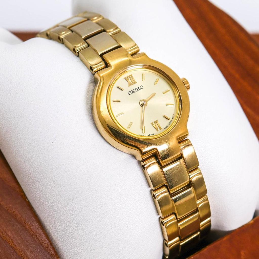 [USED] Working SEIKO Gold Bracelet Watch, Quartz Movement, 2374