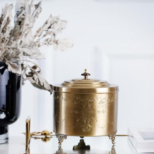 

Креативные банки для хранения, вырезанные вручную, ретро, латунные, для гостиной, для рабочего стола, для чая, украшения, скандинавские домашние кухонные принадлежности