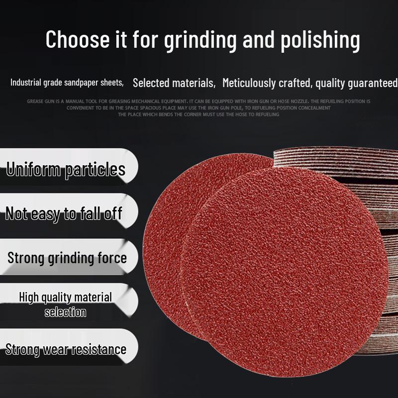 3-inch Self-Adhesive Sandpaper Discs, Flocked for Woodworking and Drill Polishing, 75mm