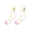 5 Pairs of Female Spring and Autumn New Student Cartoon Boneless Stripe Deodorant Wicker Socks