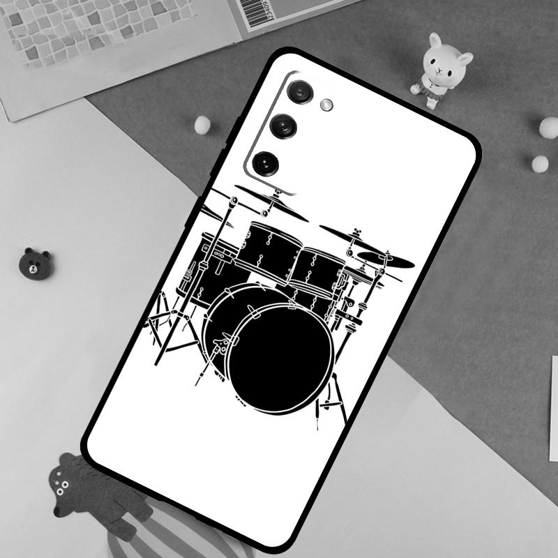 Musical Instrument Drum Soft Case For Samsung Galaxy S25 Ultra S9 S10 S20 S22 S21 Plus S23 FE S24 Ultra Funda Cover