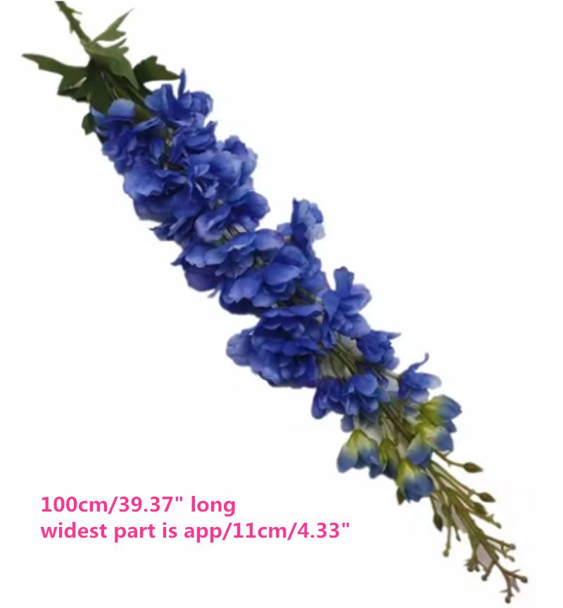 Delphinium Artificial Flower Branch Blue Color Larkspur Poisonweed Blossom Plant for Wedding Party Floral Decoration