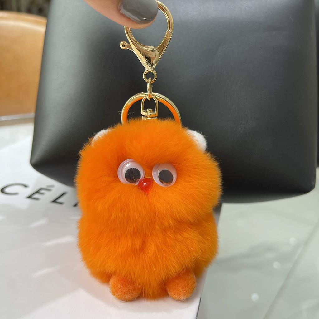 Internet celebrity ugly cute Rex rabbit hair little monster car hairball keychain pendant cute plush doll book bag pendant