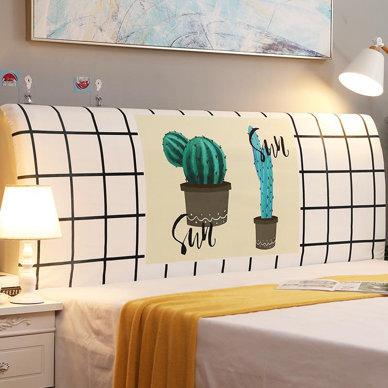 Elastic All-Inclusive Headboard Cover Bed Head Back Protection Dust Cover INS Dustproof Soft Wooden Bedhead Backrest Protection