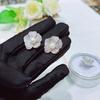 Full Diamond Pearl Camellia Set, French Premium Light Luxury Flower Ring, Earrings, Bracelet, Necklace