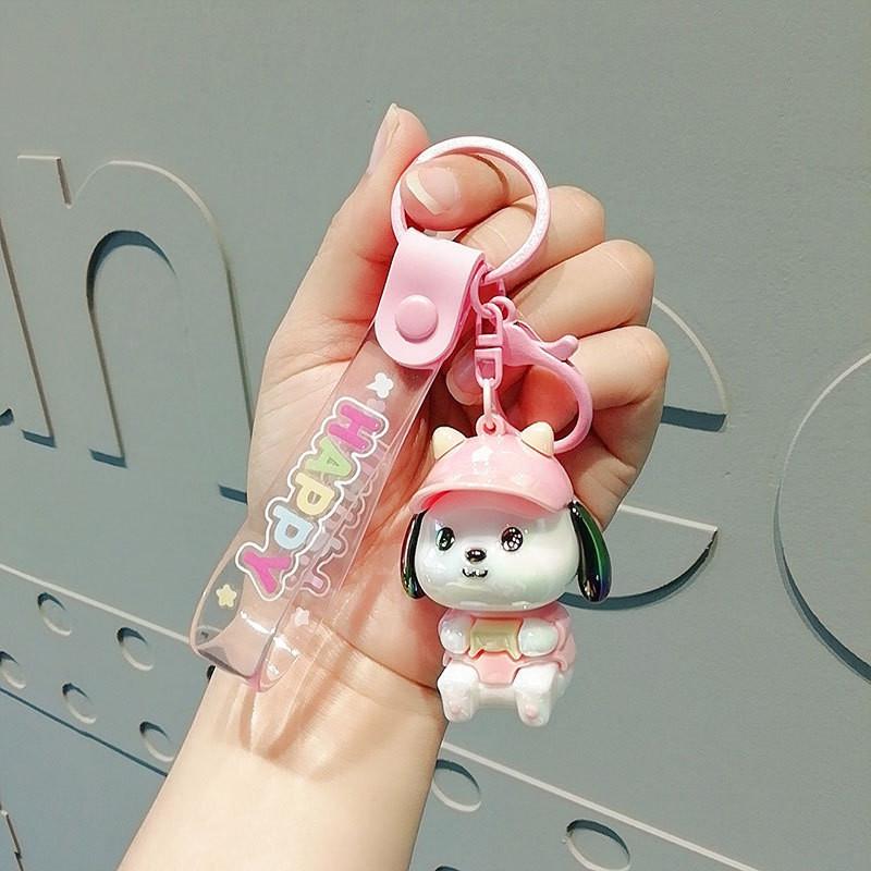 Adorable Electroplated Pvc Cartoon Eyed Dog Keychain Perfect For Gifts
