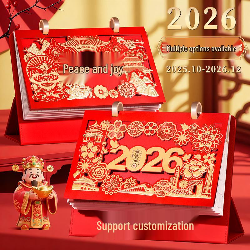 2026 Large Leather Desk Calendar: Double-Ring Monthly Planner for Business & Exams