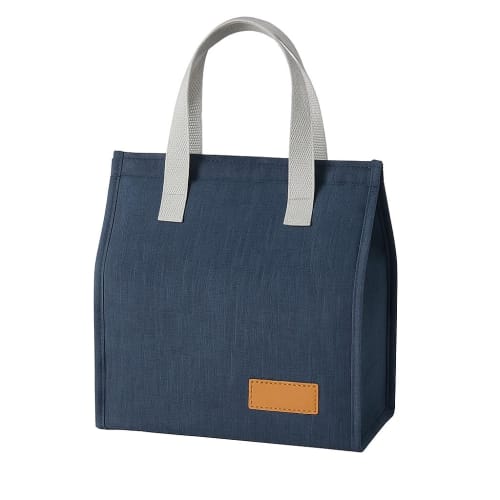 Stylish insulated lunch bag, waterproof, large capacity, and insulated (blue)