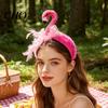Üç Boyutlu Flamingo Başlığı Kadın Saç Bandı 3D Tasarım Pembe Tüy Yumuşak Kadife Peluş Kumaş Saç Halka Yaz Plaj Festival Parti Aksesuarı