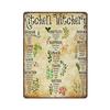 Retro Thick Metal Tin Sign Witches Magic Knowledge Wall Art Novelty Kitchen Witchery PostersHome Decor Wall ArtFunny Si Sign