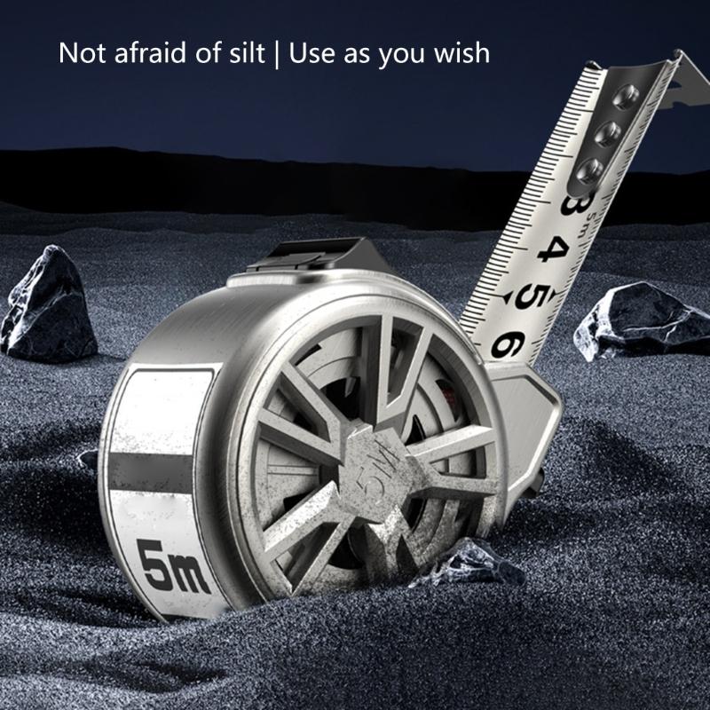 5m Hollow Measuring Tape Rustproof Metric Ruler Stainless Steel Tape Measure for Industry Construction Portable